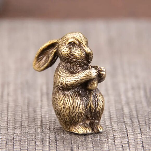 Brass Mini Antique Rabbit Incense Burner Statue โ Serenity & Meditation Decor - Picture 3 of 4